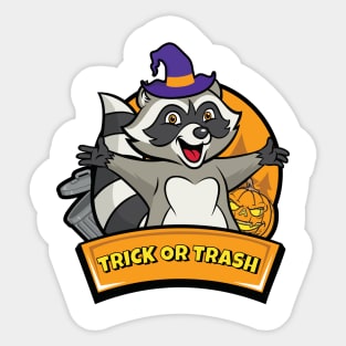 Trick or Trash - Halloween Moon Sticker